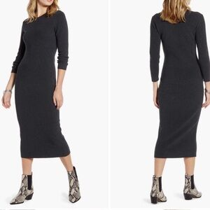 Treasure & Bond Crewneck long sleeve midi dress